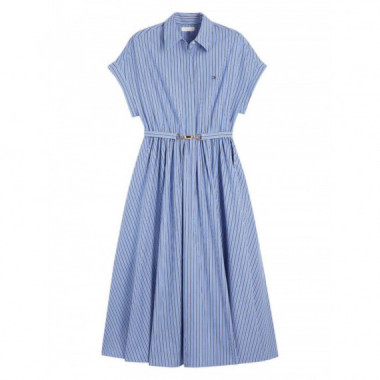 TOMMY HILFIGER - POPLIN BELTED S/S SHIRT DRESS - 0BC - F|WW0WW51816/0BC