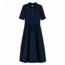 TOMMY HILFIGER - 5X2 RIB F&F MIDI S/S POLO DRESS - C1G - F|WW0WW52227/C1G