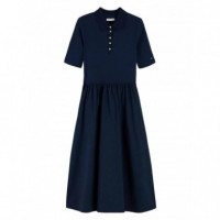 TOMMY HILFIGER - 5X2 Rib F&f MIDI S/s Polo Dress - C1G - F|WW0WW52227/C1G