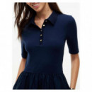 TOMMY HILFIGER - 5X2 RIB F&F MIDI S/S POLO DRESS - C1G - F|WW0WW52227/C1G