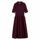 TOMMY HILFIGER - 5X2 RIB F&F MIDI S/S POLO DRESS - XIH - F|WW0WW52227/XIH