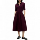 TOMMY HILFIGER - 5X2 RIB F&F MIDI S/S POLO DRESS - XIH - F|WW0WW52227/XIH