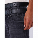 Pantalon vaquero baggy negro desgastados