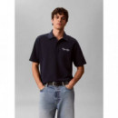 SS EASY APPLIQUE PIQUE POLO DARK SAPPHIR