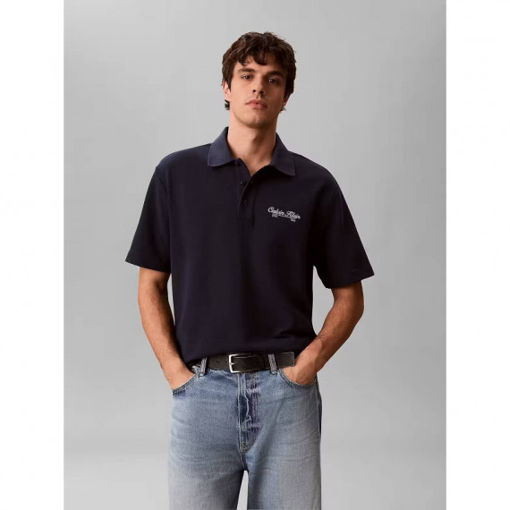 SS EASY APPLIQUE PIQUE POLO DARK SAPPHIR