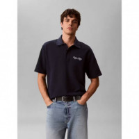 SS EASY APPLIQUE PIQUE POLO DARK SAPPHIR