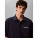 SS EASY APPLIQUE PIQUE POLO DARK SAPPHIR