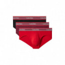 HIP BRIEF 3PK BLACK/ESTABLISHED RED/GOJI