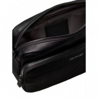 EMBLEM AOP DEBOSS CAMERA BAG BLACK