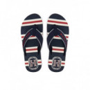 HILFIGER STRIPES BEACH SANDAL NAVY BLUE