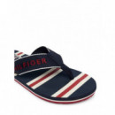 HILFIGER STRIPES BEACH SANDAL NAVY BLUE