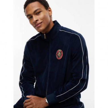 GIFT CREST REG VELOUR TRACK TOP CARBON N