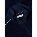 GIFT CREST REG VELOUR TRACK TOP CARBON N