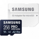 Tarjeta de Memoria MicroSD 256GB Samsung PRO Ultimate + Adaptador