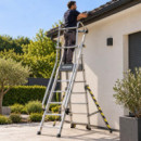 Escalera Aluminio Plegable Guardacuerpos con Estabilizador AIRMEC (5P)