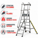 Escalera Aluminio Plegable Guardacuerpos con Estabilizador AIRMEC (7P)