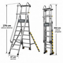 Escalera Aluminio Plegable Guardacuerpos con Estabilizador AIRMEC (7P)
