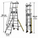 Escalera Aluminio Plegable Guardacuerpos con Estabilizador AIRMEC (8P)
