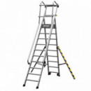 Escalera Aluminio Plegable Guardacuerpos con Estabilizador AIRMEC (10P)