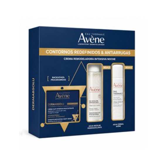 AVENE PACK CONTORNOS REFEFINIDOS Y ANTIARRUGAS DERMABSOLU CREMA NOCHE + COUVERAGE + AGUA MICELAR