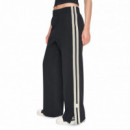 Dkny Pantalón de tiro alto y pierna recta DP6P3936-BLK