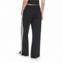 Dkny Pantalón de tiro alto y pierna recta DP6P3936-BLK
