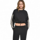 Dkny Sudadera cropped de cuello redondo DP6T1869-BLK