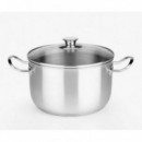 Olla de Acero Inoxidable 16 cm con Tapa de Cristal Chef Monix