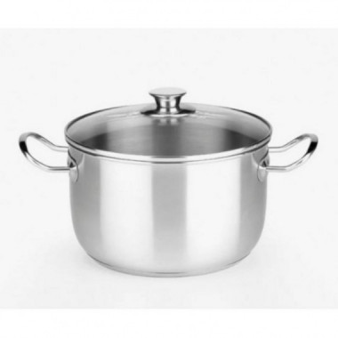 Olla de Acero Inoxidable 16 cm con Tapa de Cristal Chef Monix