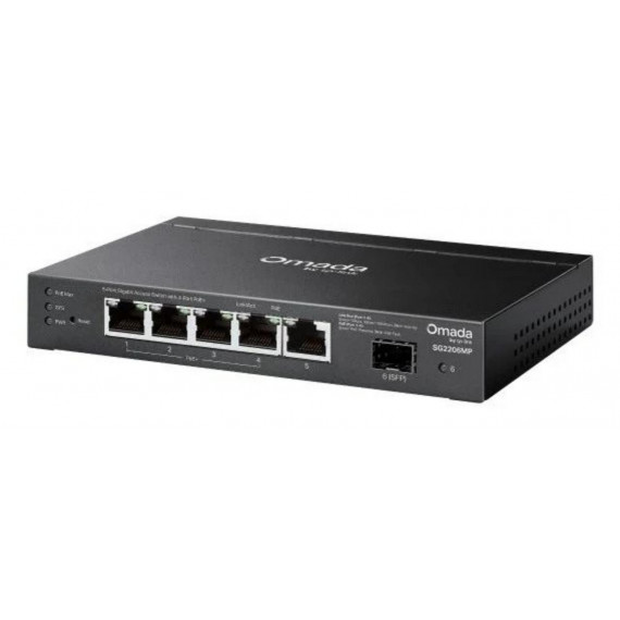Switch TP-Link Omada 5xRJ45 1xSFP Ethernet GbE PoE+ Rack SG2206MP