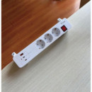 Regleta Equip EQ245556 con Abrazadera 3 Schuko 2xUSB-C 1xUSB-A Blanco