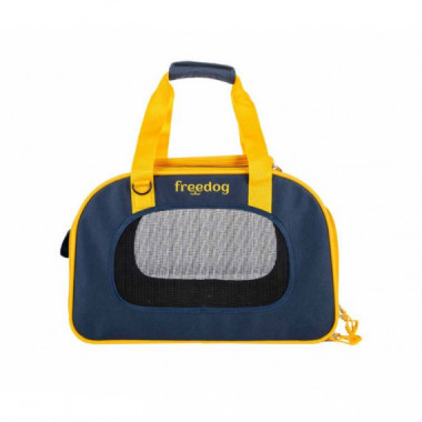 FREEDOG transportin Traveltails azul y mostaza 45x23x30 cm
