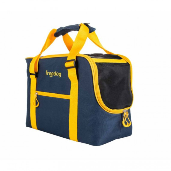 FREEDOG bolso Traveltails azul y mostaza 45x21x30 cm