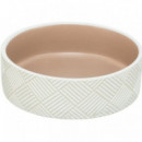 TRIXIE Perro Comedero Ceramica Patron Blanco y Beige 1 L