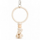 TRIXIE Ave Juguete Percha Anilla y Bola de Madera 19 Cm