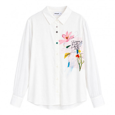 Camisa Bordada Flores  DESIGUAL