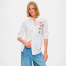 Camisa Bordada Flores  DESIGUAL