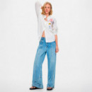 Camisa Bordada Flores  DESIGUAL