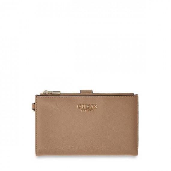 Amorette Slg Dbl Zip Organizer Beige  GUESS