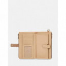 Amorette Slg Dbl Zip Organizer Beige  GUESS
