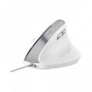 TRUST Raton Ergonomico BAYO II Con Cable Blanco Angulo Vertical 25397