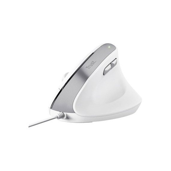 TRUST Raton Ergonomico BAYO II Con Cable Blanco Angulo Vertical 25397