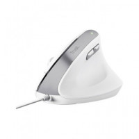 TRUST Raton Ergonomico Bayo Ii con Cable Blanco Angulo Vertical 25397