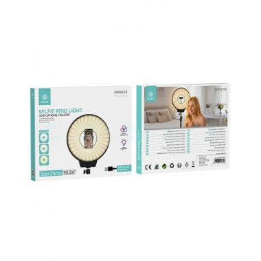 IKREA Aro De Luz Led 10.24"/26cms Con 3 TIpos De Luz WR9218 Amarilla/Calida/Blanca