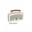 SAMI Radio Portatil Multibanda RS-11872 Vintage Beig Asa de Madera con Bt,usb,micro Sd,recargable