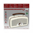 SAMI Radio Portatil Multibanda RS-11872 Vintage Beig Asa de Madera con Bt,usb,micro Sd,recargable