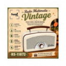 SAMI Radio Portatil Multibanda RS-11872 Vintage Beig Asa de Madera con Bt,usb,micro Sd,recargable