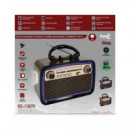 SAMI Radio Portatil Multibanda RS-11879 Vintage Madera Luz Led con Bt,usb,micro Sd,y Linterna Recarg