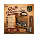 SAMI Radio Portatil Multibanda RS-11881 Vintage Madera con Bt,usb,micro Sd,recargable