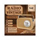SAMI Radio Portatil Multibanda RS-11867 Vintage Madera 5W con Bt,usb,micro Sd,recargable, Ac 220V